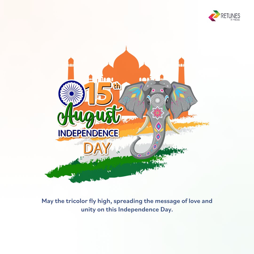 retunesit's tweet photo. Celebrate the legacy of freedom, the beauty of unity, and the dreams that bind us as one nation. Happy Independence Day!" 
.
.
#happyindependenceday #independenceday #august15 #independenceday2023 #india #webdevelopment #appdevelopment #branding #retunesitmedia #teamretunes https://t.co/ddYpglzdZW