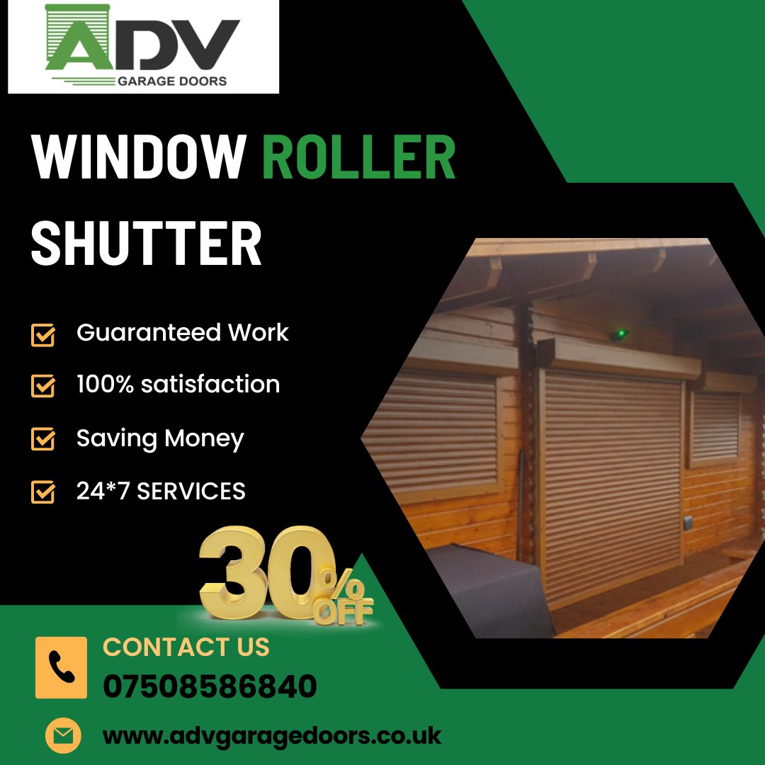 advgarage_doors's tweet photo. Get 30% off Window Roller Shutter installation. Boost security and aesthetics. Call now to grab the deal: +44 7508586840
Website: https://t.co/0X0nFcdQfY
#advgaragedoors #windowshutter #WindowRoller #rollergaragedoors #scissorgate #steelgaragedoors #insulatedshutterdoors #uk https://t.co/7W127myh3P