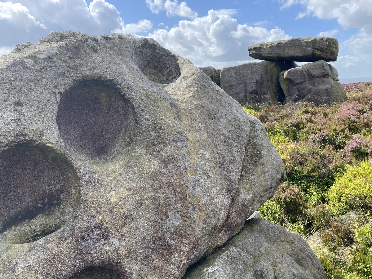 pondenperson's tweet photo. So I took Noah’s dog Indi for a tour of all the #Brontë landmarks around the moors Noah lived on the edge of. #PondenKirk, #AlcomdenStones & #TopWithins, scattering a few of his ashes at each should his spirit wish to take the air sometime!
4/7 https://t.co/TVFqSdc2R5