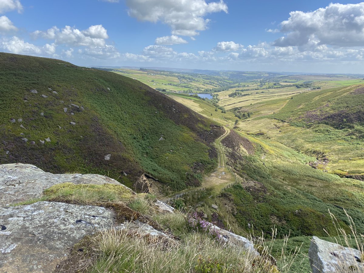 pondenperson's tweet photo. So I took Noah’s dog Indi for a tour of all the #Brontë landmarks around the moors Noah lived on the edge of. #PondenKirk, #AlcomdenStones & #TopWithins, scattering a few of his ashes at each should his spirit wish to take the air sometime!
4/7 https://t.co/TVFqSdc2R5