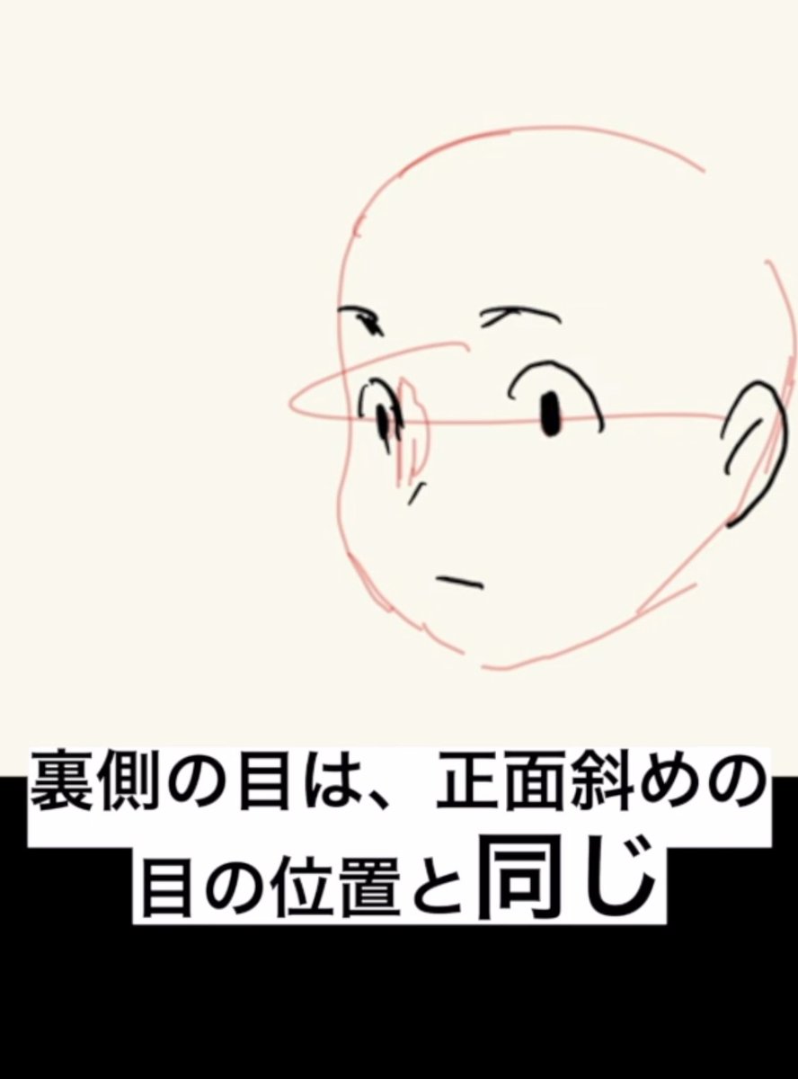 【顔の輪郭と耳で視線が決まる】
https://t.co/4zEexiwipG
・この輪郭で様々な姿勢を表現できる
・耳の位置をズラすだけで視線方向が変わる
・裏側の目は、正面斜めの目の位置と同じ
・輪郭は前後ほぼ同じ
・様々なキャラが自在に描けるようになる
