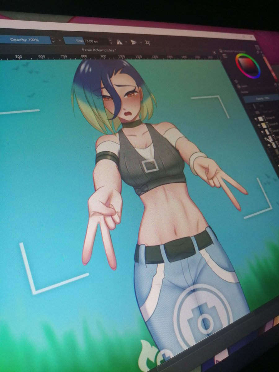 Hynuri7's tweet photo. Perrin work in progress. I saw the new waifu and that pose from the game and wanted to draw her like that so badly https://t.co/zJ7cYPyTvg