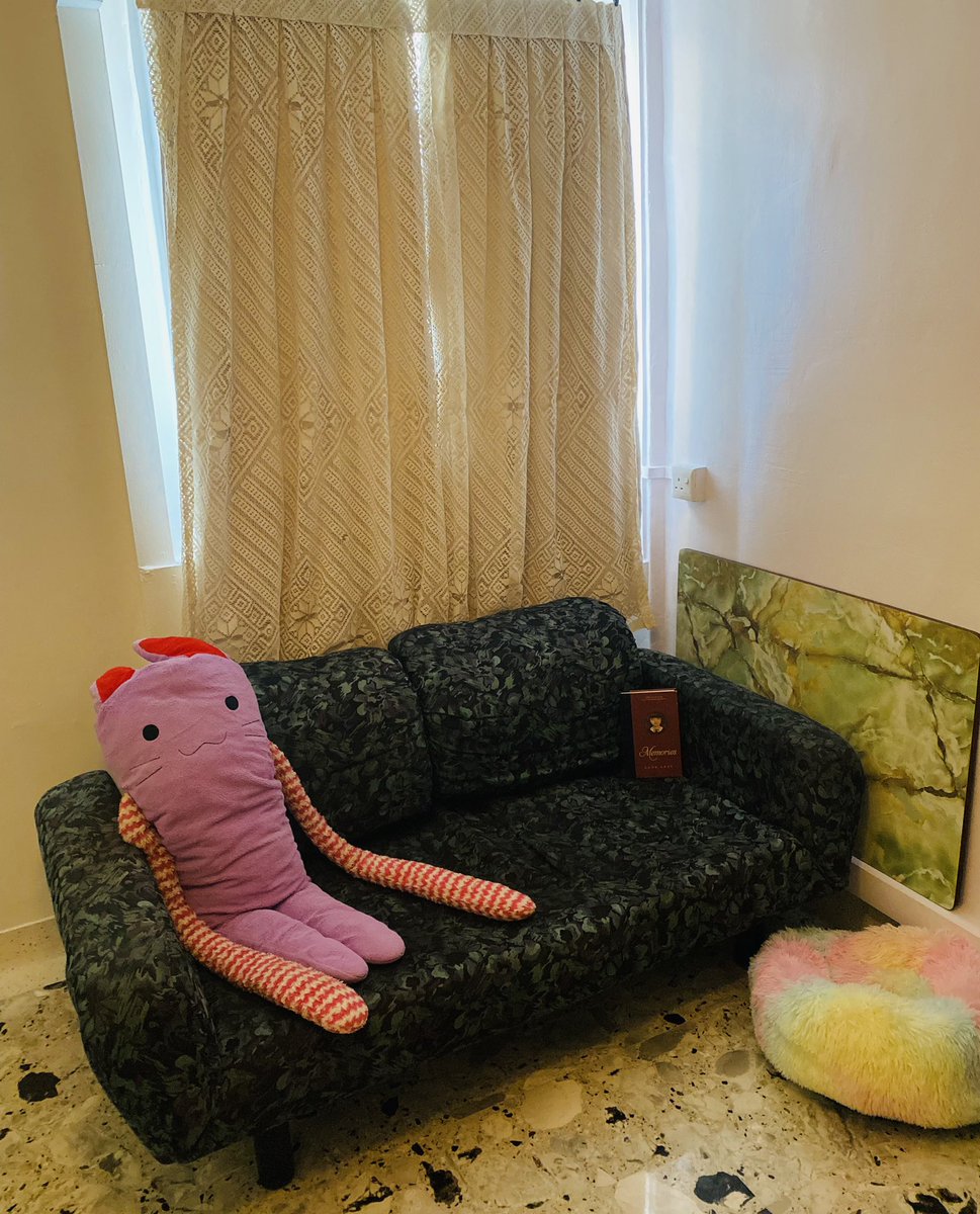homemagiccreate's tweet photo. A cozy reading nook made up of preloved treasures, a sanctuary to set down the armour of frantic intellectualising. #reuse https://t.co/sSaK0otPCw