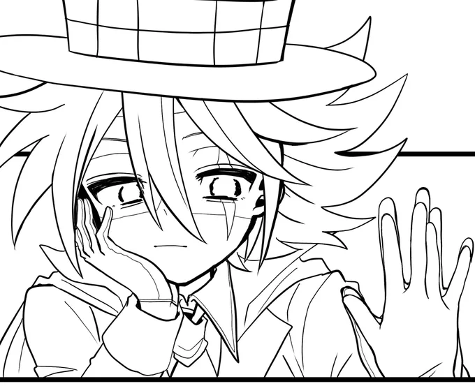 お手手比べてる🃏と♦️を描いています 