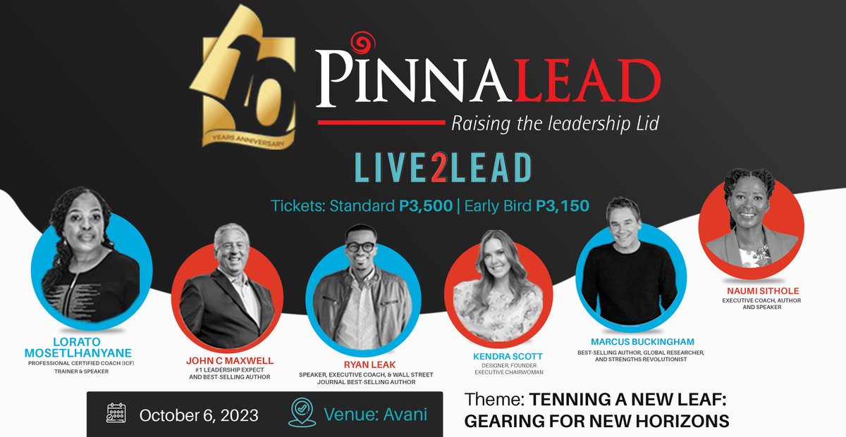 pinnalead's tweet photo. Join us as we confer the annual Live2Lead Seminar!

A decade later, here comes the theme for this year

'TENNING A NEW LEAF: GEARING FOR NEW HORIZONS'

Save the Date!

For more info:

Call: +267 3914697
Mobile: +267 75806975
Email: info@pinnalead.com

#savethedate https://t.co/dv8r8pNNPs
