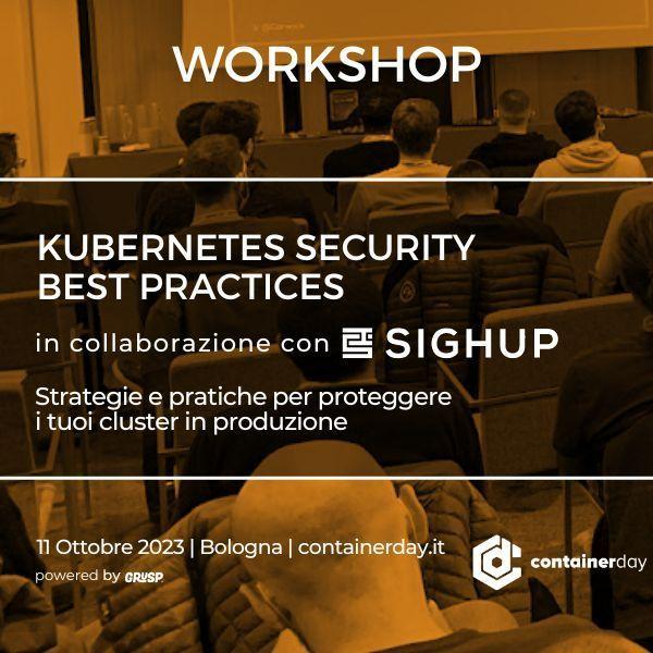 devsecopsdayit's tweet image. Partecipa ai #workshop al prezzo più basso. 
I biglietti #earlybird scadono questa settimana. 🦜

Guarda il programma completo qui
👉 2023.containerday.it/workshop/

Ti aspettiamo a Bologna l&apos;11.10.23

#devsecopsday23 #DevSecOps #Cybersecurity #Containers #Kubernetes #Microservices