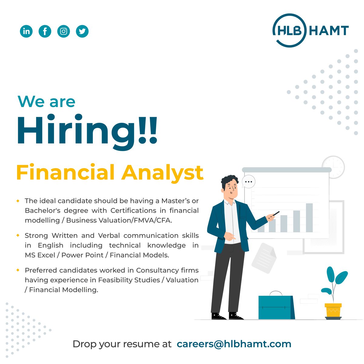 We are seeking an enthusiastic financial analyst to join our growing team in Dubai.

Eligible candidates can share their resumes to careers@hlbhamt.com

#jobhiring #businessanalystjobs #uaeanalyst #analystjobs  #iaservices  #jobopportunity #uaecareers #audit  #financialanalyst