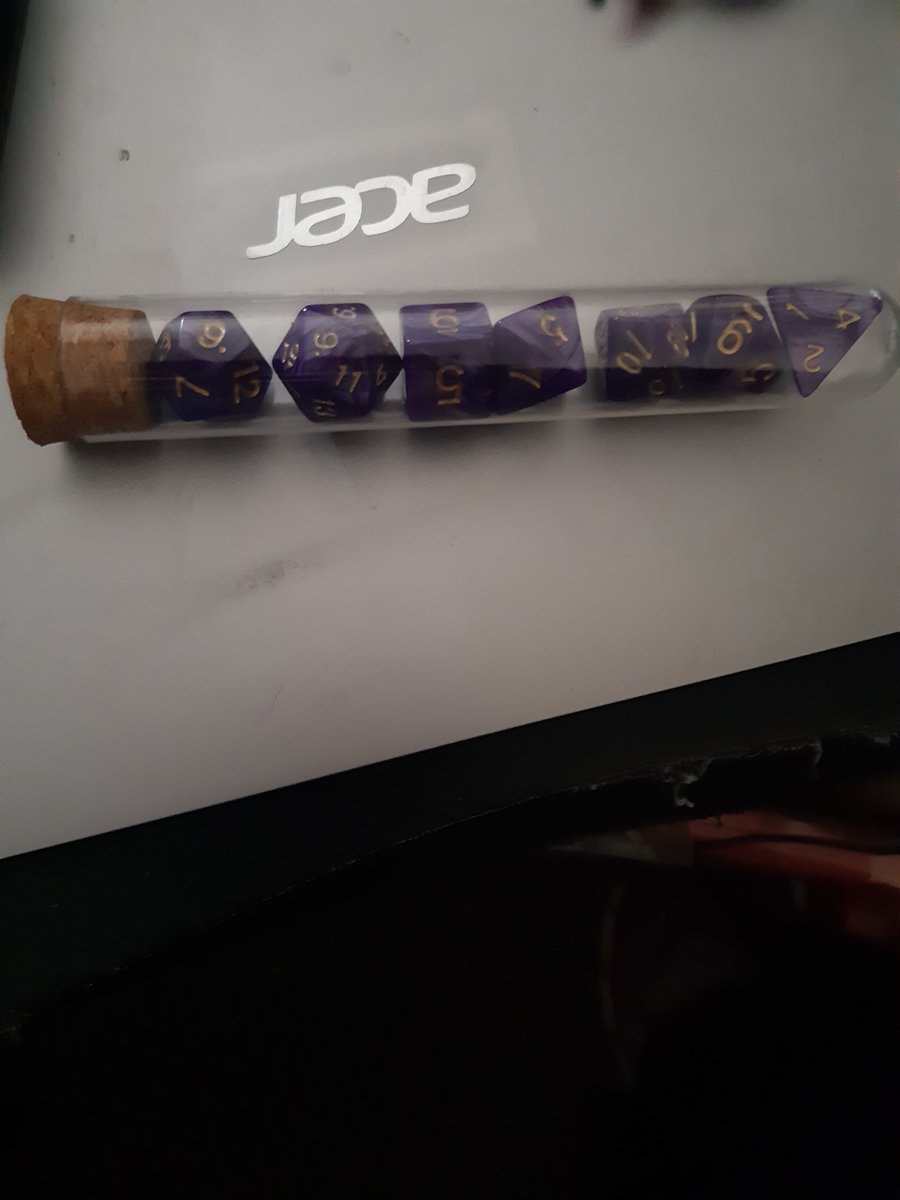 Got gifted my first ever set of dice yesterday at #DCC Thanks very much <a href="/writeranonymous/">Paul Carroll 📚✒</a>
