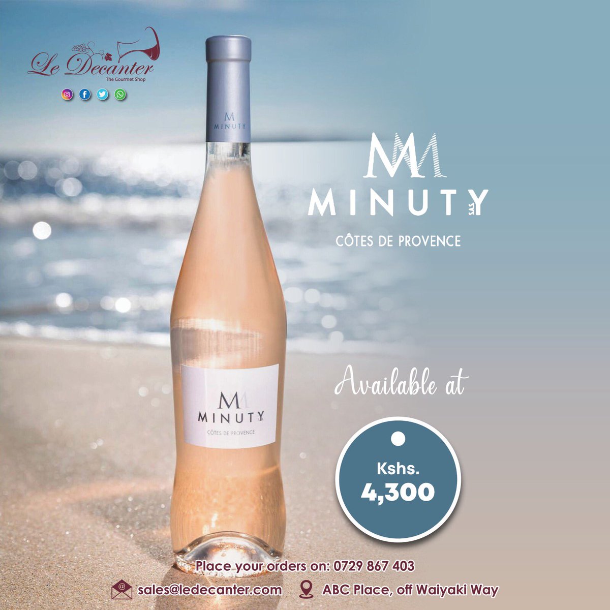 MINUTY M is pure Pleasure, pure Provence and pure Minuty in a bottle. Pure Pleasure because of its natural and easy-going vibe. You can get it from our shop at 4,300/=   To order  kindly call us on 0729867403/email us on sales@ledecanter.com   #ledecanter #winesfromfrance