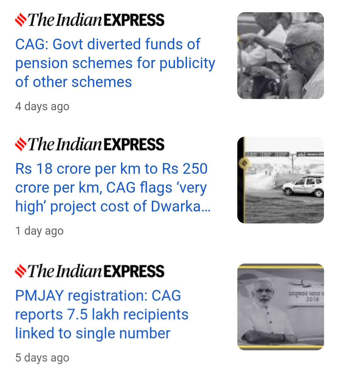 In the last 05 days, • CAG has flagged Pension funds. • CAG has flagged PMJAY. • CAG flagged Dwarka E-way. But there are no debates or outrage in the media about CAG findings. The silence of the fourth pillar of Indian democracy is deafening.