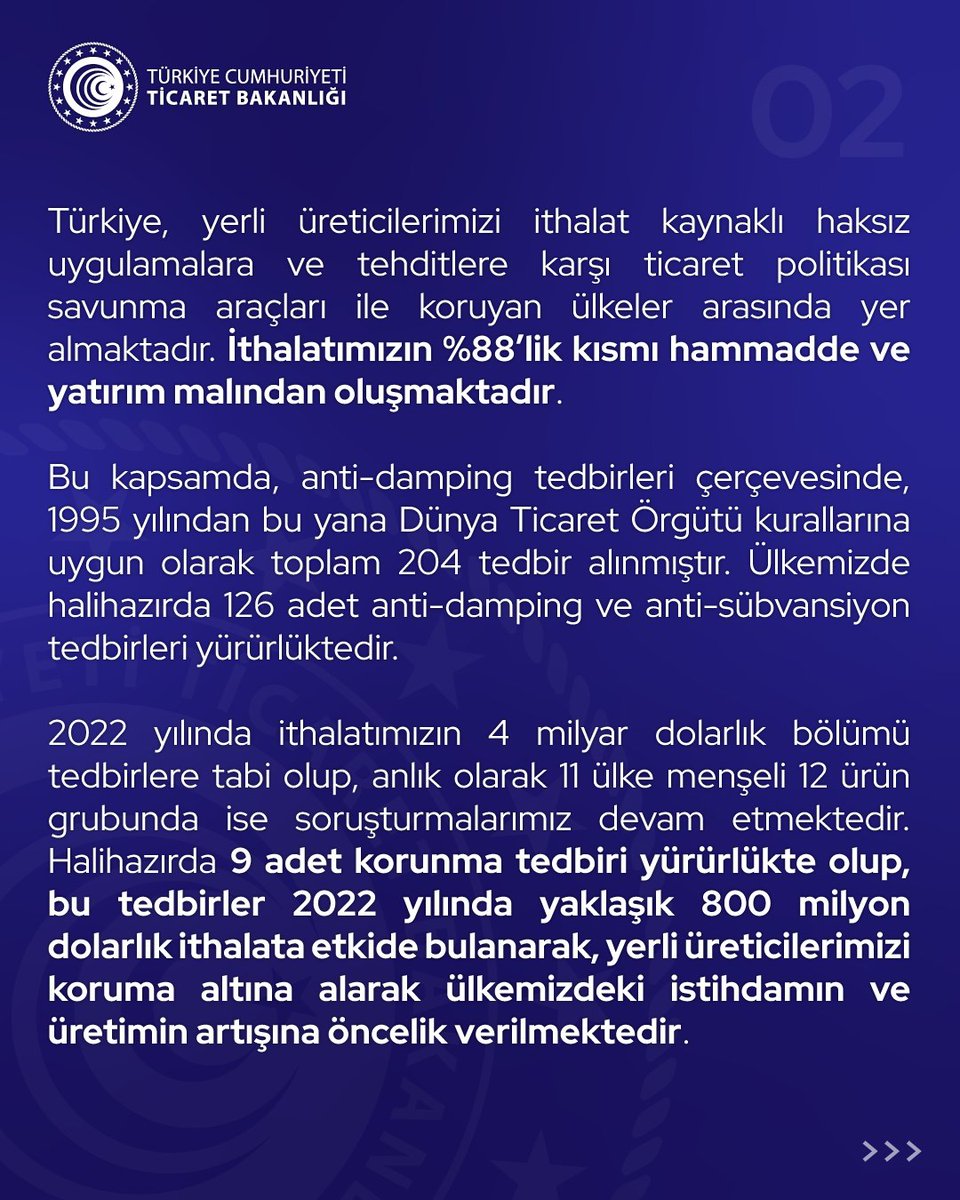 ticaret's tweet photo. Ticaret Bakanlığı Olarak Piyasa Bozucu Haksız ve Dampingli İthalata Karşı Yerli Üreticilerimizin Yanındayız

(14.08.2023) https://t.co/aEsQ2TS5cw