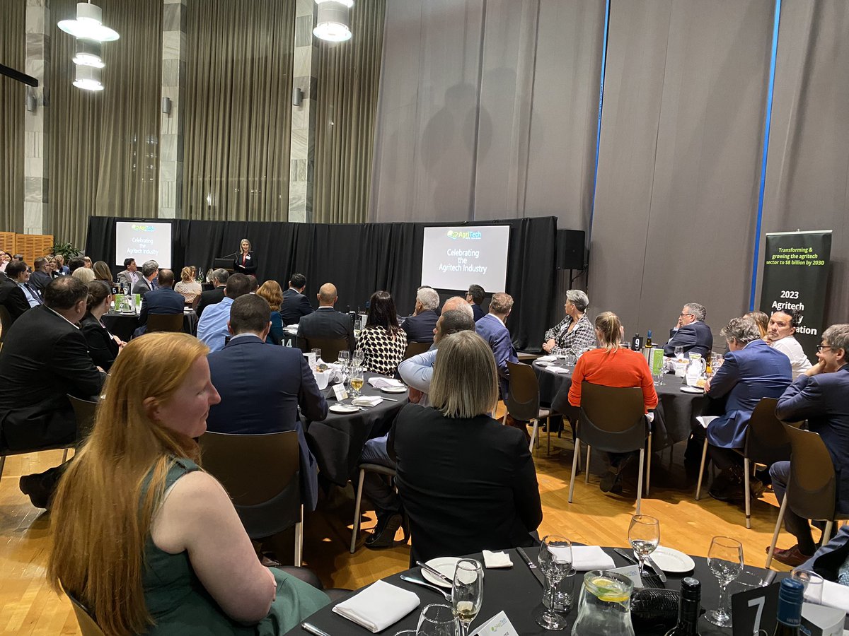 will_noble's tweet photo. @agritech_nz annual dinner at Parliament kicking off. @BridgitHawkins taking the stage. #nzfarming #agritech @FarmIQSystems @FarmaxNZ https://t.co/2brSByirpX