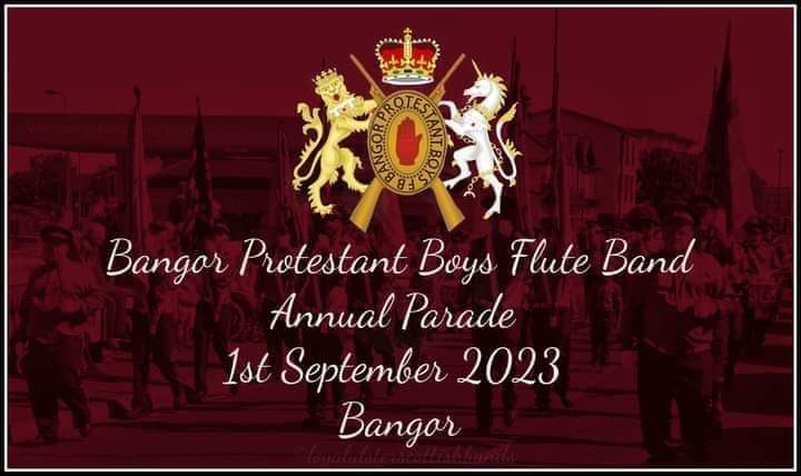 BangorPBFB's tweet photo. Bangor Protestant Boys FB will be holding our annual band parade and competition this year on Friday, 1st September, leaving from Marquis Hall, Abbey Street, and parading around the town returning to Marquis Hall

The parade commences at 7.30pm

All bands and visitors welcome https://t.co/ocycnCKaSs