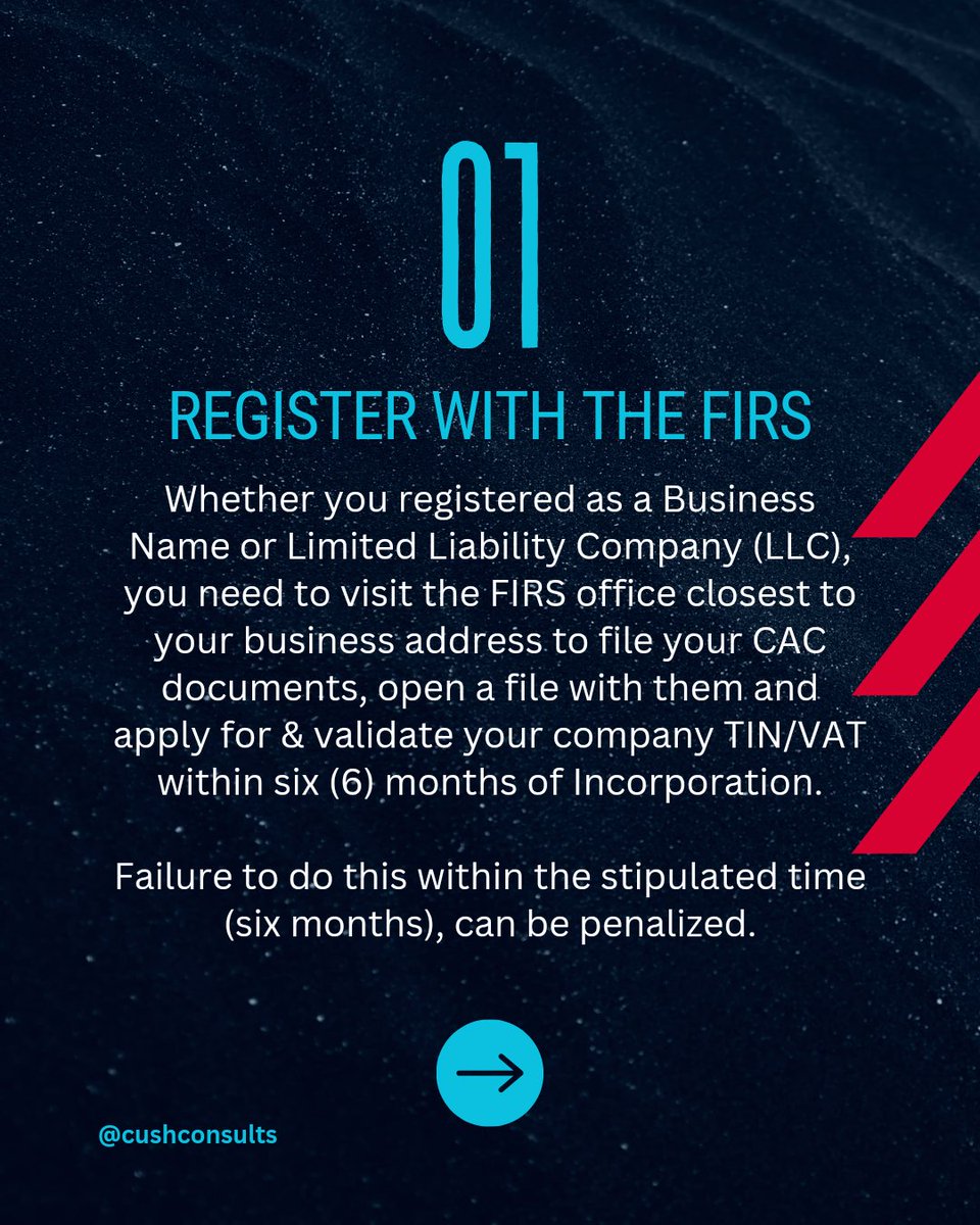 cushconsults's tweet photo. The current administration is taking tax collection very seriously, and you should too as a business owner.

Here are 5 helpful tips you need to know after you incorporate your business.

#cushconsults #cushconsult #businesstips #business #tax #cac #firs #accounting #inventory https://t.co/85CfQegErg