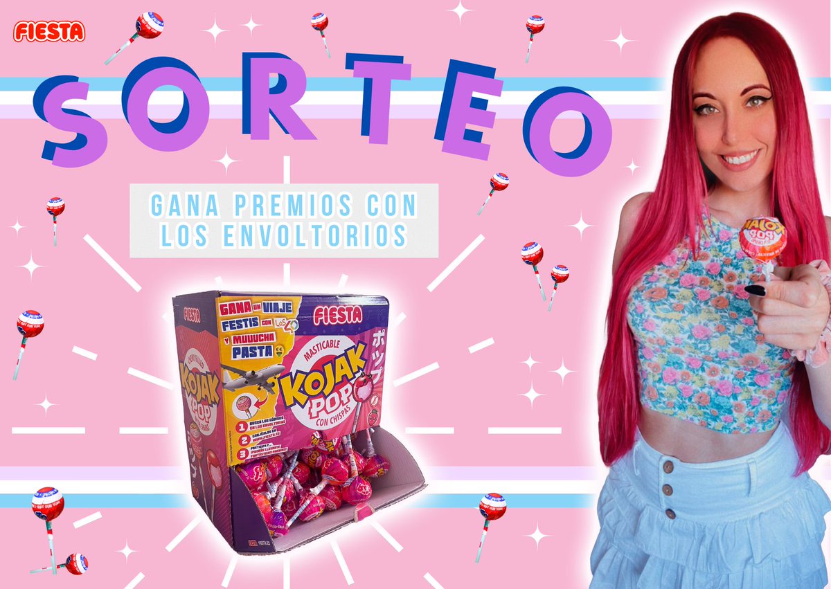sandry_afy's tweet photo. ✨🍬🍭 SORTEO CAJA KOJAK POP 🍭🍬✨

¿Has probado los nuevos Kojak Pop? 🤤 En los envoltorios pueden tocarte un montón de premios 🎁

➡ Seguir a @sandry_afy y @FIESTA_es
➡ RT al tweet

Hasta el 21 de Agosto 🗓
España Península 🌎
Mucha suerte a todos! 🥰

#Sorteo #Giveaway
