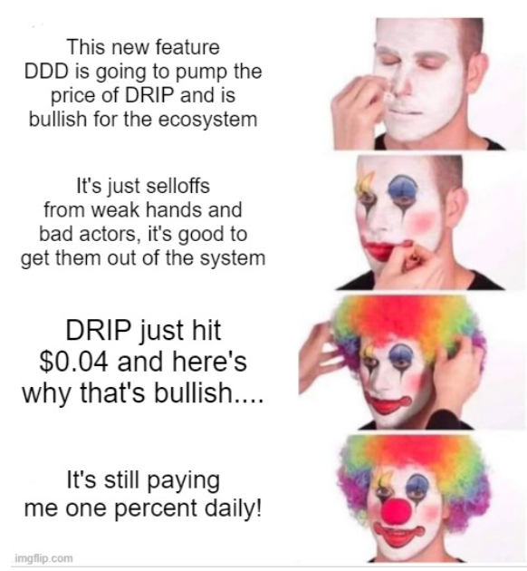poopoofunnyha's tweet photo. Shout out to the $DRIP clown army. You know who you are. #DDD #DRIPNETWORK #ANIMALFARM #FOREXSHARK #DRIP https://t.co/yJnNqw29Eg