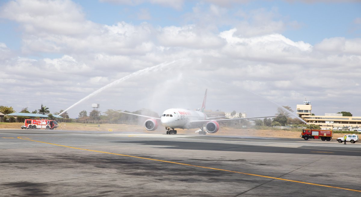 KenyaAirways's tweet photo. After nearly 38 years in the skies, Flight Purser Alice Waweru concluded her remarkable journey with the #PrideofAfrica. Her tenure as cabin crew came to an end with a final flight to JFK, New York... Follow thread... https://t.co/sxZmm3Yz2r
