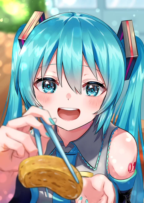 「マスター!はい、あーん!」  #初音ミク