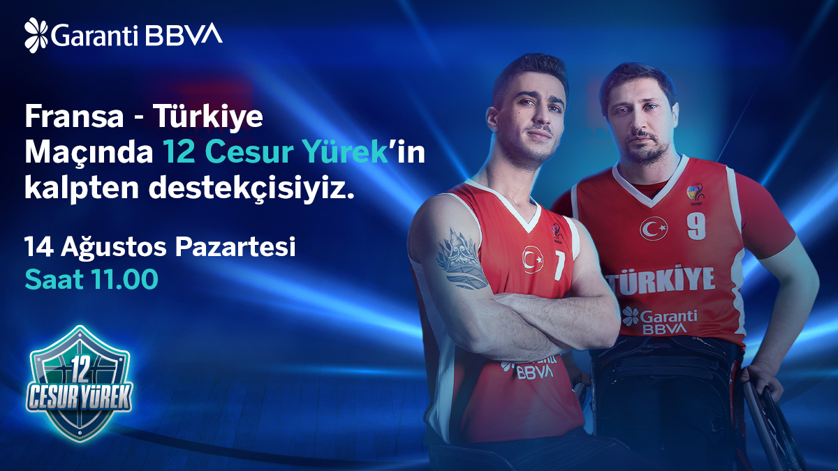 #12CesurYürek Tekerlekli Sandalye Basketbol Avrupa Şampiyonası’nda bugün saat 11.00’de Fransa ile karşılaşıyor. Milli maçımızı TRT Spor Yıldız'da canlı izleyebilirsiniz. Başarılar 12 Cesur Yürek! 🇹🇷🏀 #BasketbolunYanında