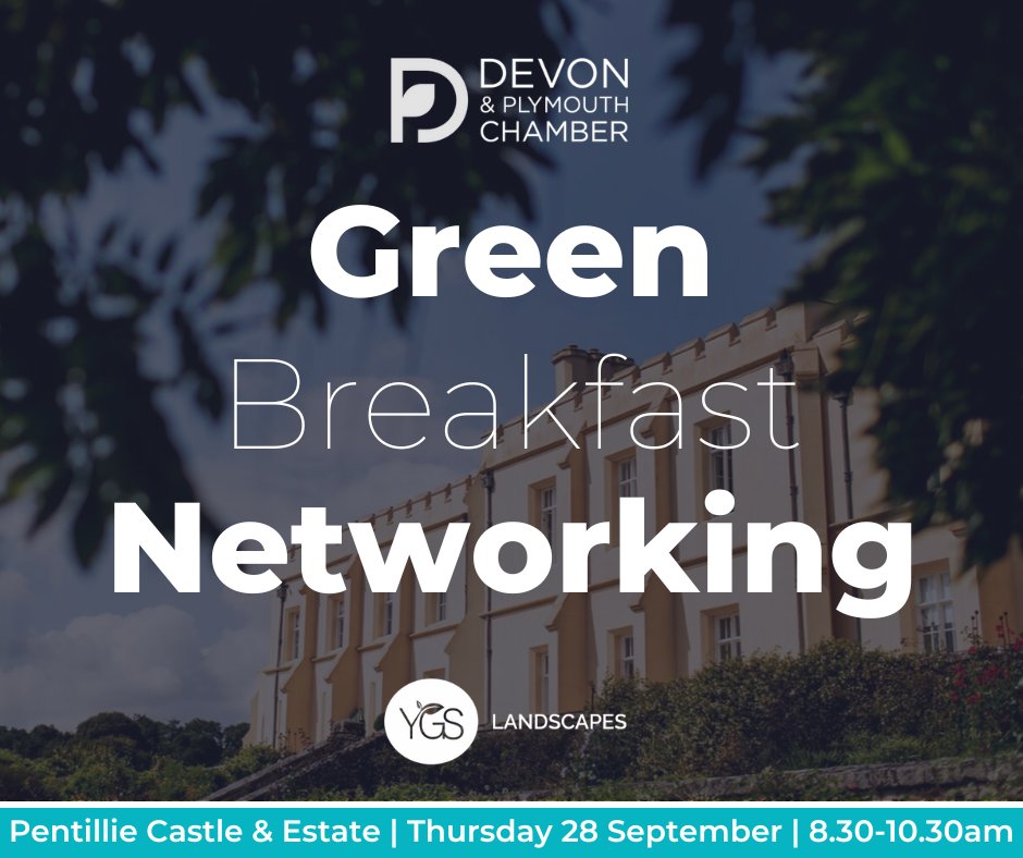 Chamber_Devon's tweet photo. We can't wait for our next #GreenBreakfastNetworking event on Thursday 28 September when we'll be visiting beautiful @PentillieCastle 💚

Find out more and register your place here ⬇️

https://t.co/YriDU3zLtF

Thanks to our event partners, @YGSLandscapes 🙏🏼

#networking #netzero https://t.co/QZokNlbcgH