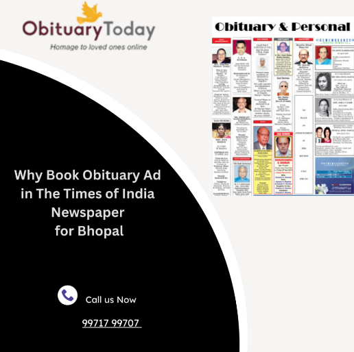 obituarytoday's tweet photo. Why Book #Obituary #Advertisement for The Times of India Newspaper for Bhopal? Booking an obituary advertisement in The Times of India newspaper for Bhopal serves as a respectful and widely recognized way to announce. Read more: https://t.co/mL1WdbLmOM https://t.co/uC77fPu1vq