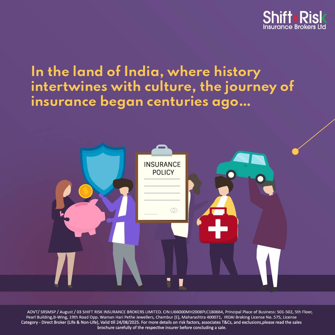ShiftRisk's tweet image. Embarking on a journey where tradition meets innovation, the origins of #InsuranceInIndia unfolds📔
As the Indian Insurance market's projection soars to $200 BN by 2027, the story continues 🛡️
#insurance #lifeinsurance
#indians #independenceday 
#shiftrisk #riskkokaroshift