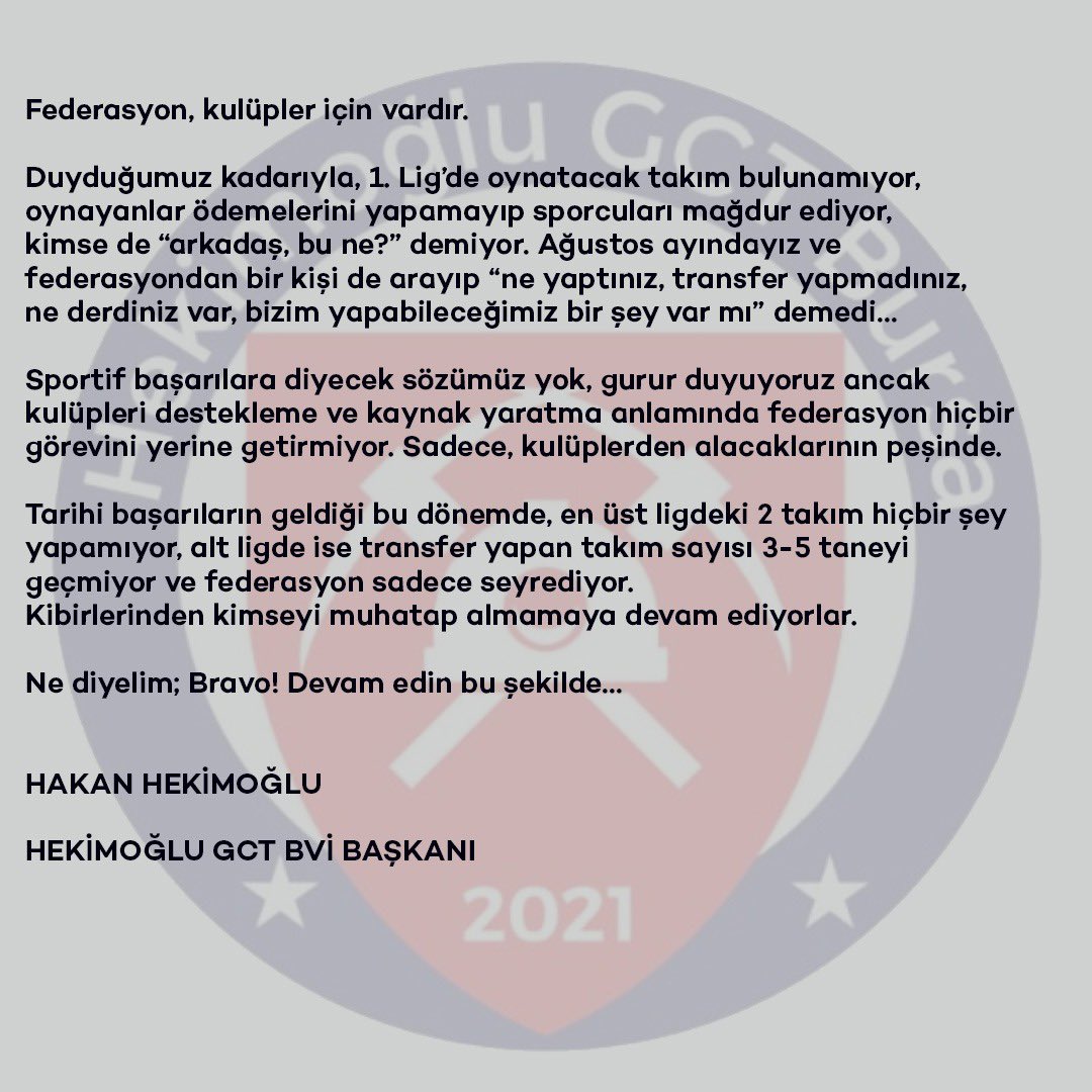 Kulübümüzün sahibi ve başkanı Sayın Hakan Hekimoğlu’nun açıklamasıdır.

#hekimoglugctbursa #hekimoglu #hekimoglugct #axasigortaefelerligi #efelerligi #voleybol #voleyboltürkiye #tvf #voleybolkulübü #fileninefeleri