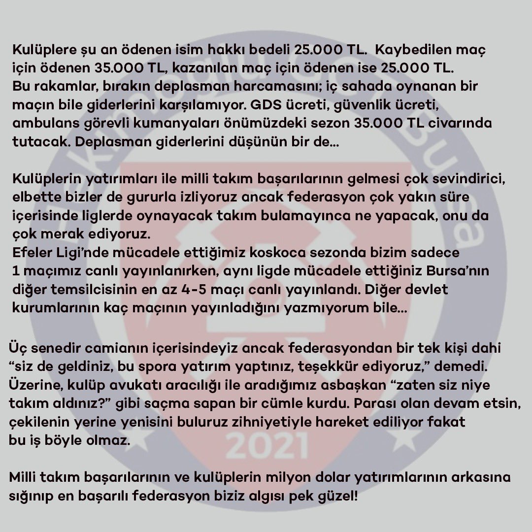HekimogluGct's tweet photo. Kulübümüzün sahibi ve başkanı Sayın Hakan Hekimoğlu’nun açıklamasıdır.

#hekimoglugctbursa #hekimoglu #hekimoglugct #axasigortaefelerligi #efelerligi #voleybol #voleyboltürkiye #tvf #voleybolkulübü #fileninefeleri https://t.co/YAKrffpJJZ