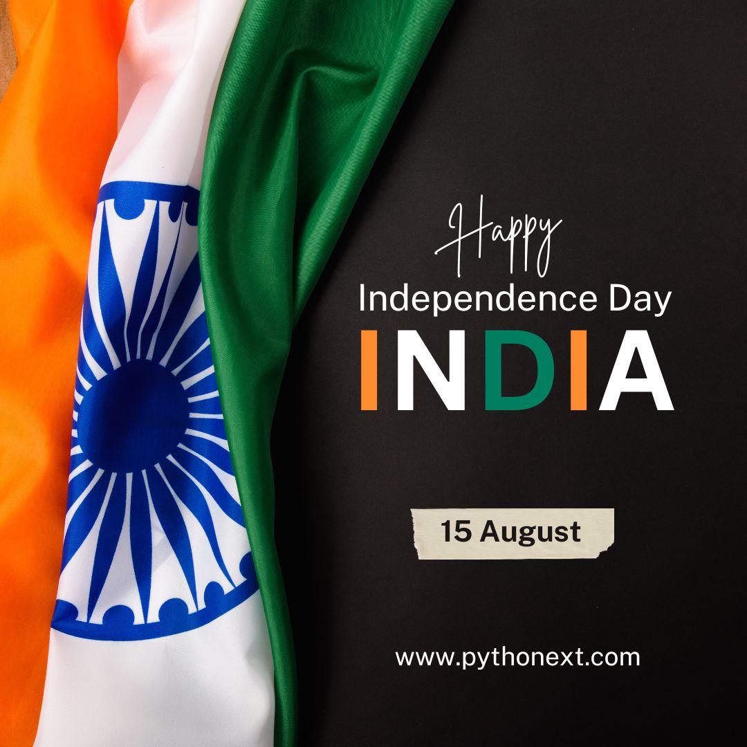 pythonext's tweet image. Wishing you all the freedom to explore, innovate, and excel in your Python journey. Let's code for a brighter future together!
Celebrating Independence Day with our incredible learners at PythonExt Institute! 🇮🇳🎉
Happy #IndependenceDay2023 #IndependenceDay