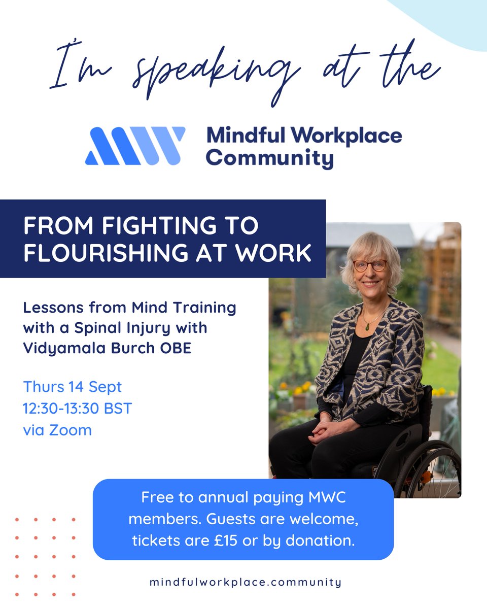 I'm excited to be speaking to the Mindful Workplace Community on how to manage pain and discomfort at work.

I’ll be sharing my journey of living with health challenges and sharing some useful hacks to bring about greater ease.

To get your ticket visit: mindfulworkplace.community/event/from-fig…