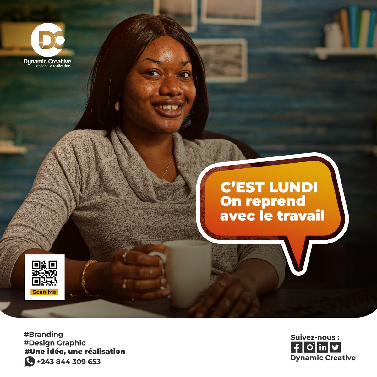 DynamicCreativ8's tweet photo. Quand on vous demande si vous êtes capable de faire un travail, répondez : "Bien-sûr, je peux !" puis débrouillez-vous pour y arriver.
Excellente semaine à tous ! 
C'EST LUNDI, on reprend avec le travail.

#DC✒️💡
#in_idea_a_realization 
#New_week 
#Design_graphic https://t.co/jKGzF5je0U