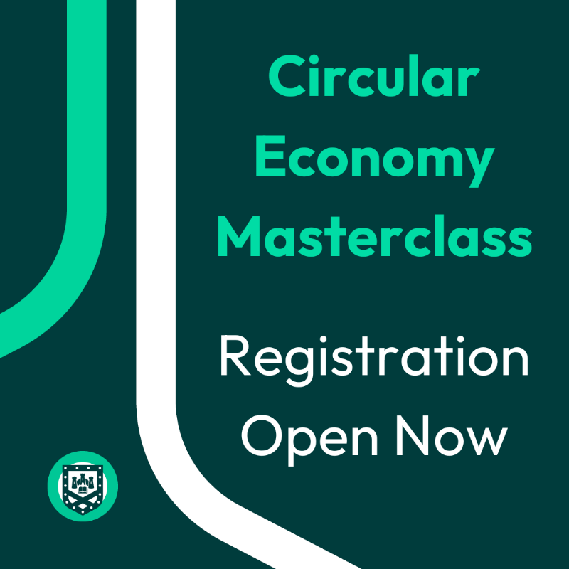 ExeterCircular's tweet photo. Registration for the next Circular Economy Masterclass cohort is open NOW! 🚀

The 6-week online course begins on October 2nd and offers you the opportunity to learn directly from leading experts in the field of #CircularEconomy 🌍

Register now 👉 https://t.co/IRxOTntlrN