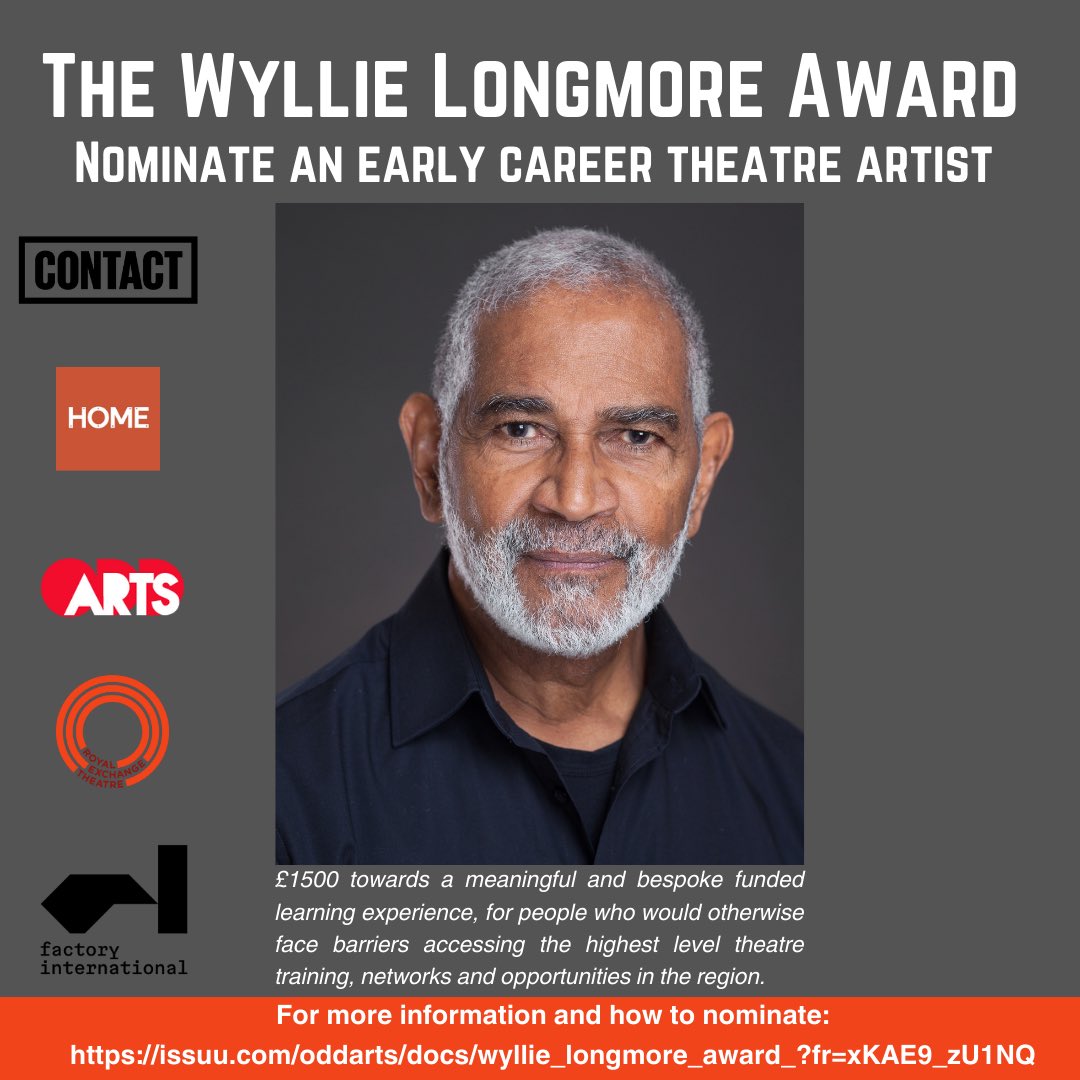 🤩VERY•PROUD🤩to announce The Wyllie Longmore Award; designed in his memory to allow early career theatre artists to reach their potential
 👉🏽 issuu.com/oddarts/docs/w…
 <a href="/HOME_mcr/">HOME</a> <a href="/rxtheatre/">Royal Exchange Theatre</a> <a href="/ContactMcr/">Contact</a> <a href="/factoryintl/">Factory International</a> #TheWyllieLongmoreAward