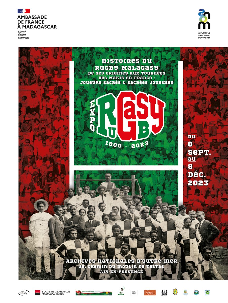 ANOM_officiel's tweet photo. À partir du 8 septembre, découvrez "Histoires du rugby malagasy", la nouvelle exposition des ANOM 🏈
Dédiée au ballon ovale malgache, de ses origines aux Makis, elle met en lumière sa longue histoire chargée d’exploits et de drames
Plus d'infos : https://t.co/7gszgKVz1F
#Rugby https://t.co/cnx0vK0ix3