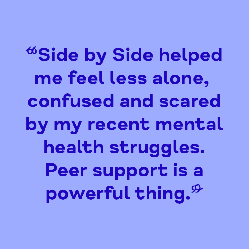 MindCharity's tweet photo. Side by Side = a safe space where you can talk about your mental health experiences and connect with others who understand (completely anonymously).

You never know who may be struggling so please retweet this.

Sign up here 👇🏾
https://t.co/XbgTATeOTt