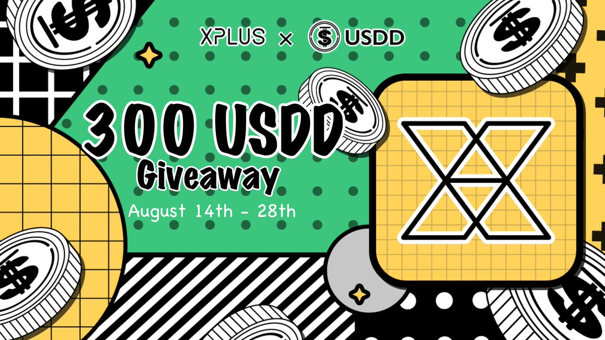 🎊#USDD x #XPLUS Partnership #Giveaway 

🤑300 $USDD
⏳Duration: August 11th - August 25th

✅To Enter: taskon.xyz/campaign/detai…
1️⃣Follow <a href="/xplusio/">XPLUS 🕹️The 1st TradingGameFi Platform</a> &amp; <a href="/usddio/">USDD</a> 
2️⃣Like + RT + Tag3
🍀Good luck to all of you and stay tuned for our upcoming event on XPLUS Dapp