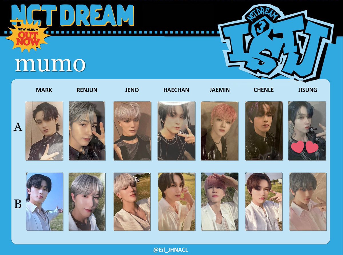 ayaka_11241's tweet photo. nct dream istjトレカ  交換 mu-mo

【譲】マーク ヘチャン ジェミン チョンロ

【求】全てチソン(ジェノ)💚>︎💕︎>無印

同種交換優先、その他特典も考慮します。
郵送希望です。
お気軽にお声がけ下さい。 https://t.co/R3ww5ZTrcE