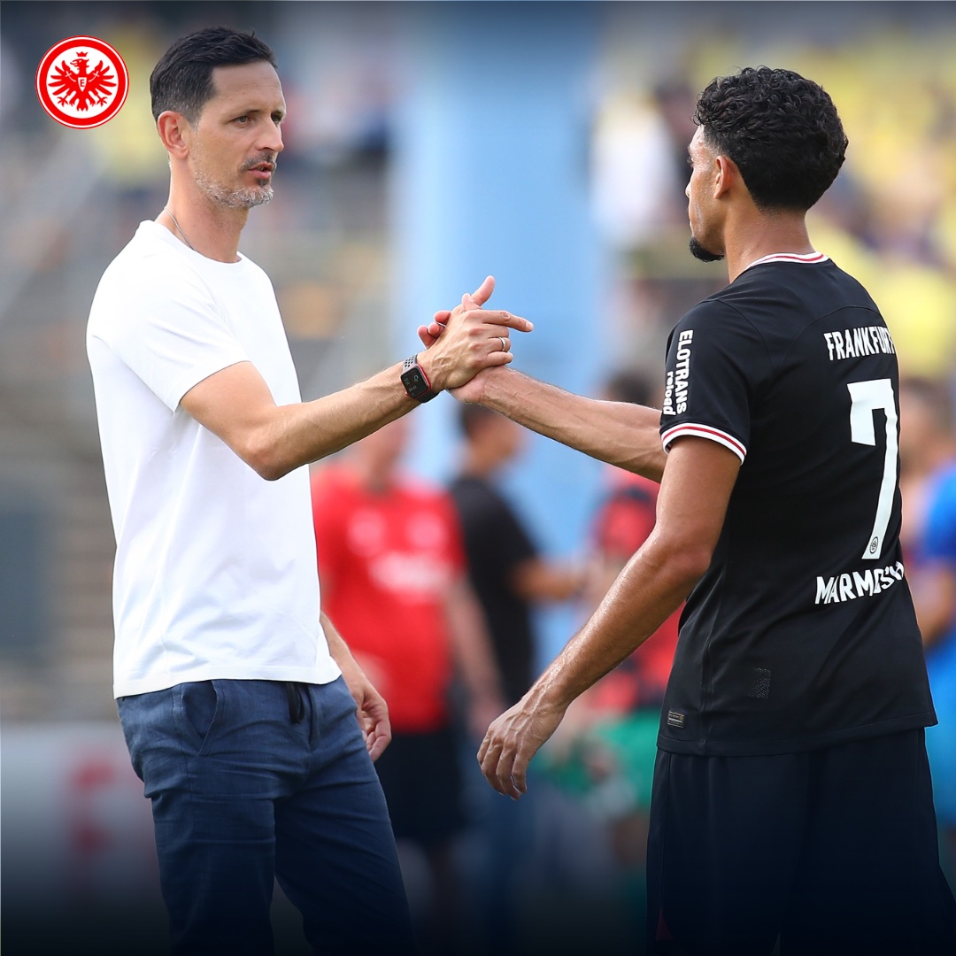 First competitive match ✅
First competitive goal ⚽

Congrats, @OmarMarmoush 🤝

#SGE | #LOKSGE | #DFBPokal