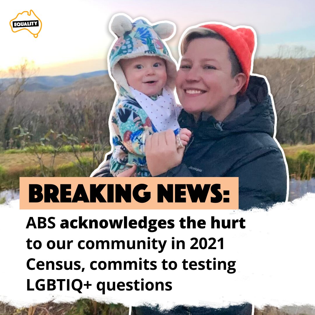 Today, the ABS has acknowledged the hurt caused to our communities by failing to count LGBTIQ+ people properly in census 2021. “Every individual, parent, child and family deserves to be counted,' April Long (they/them).