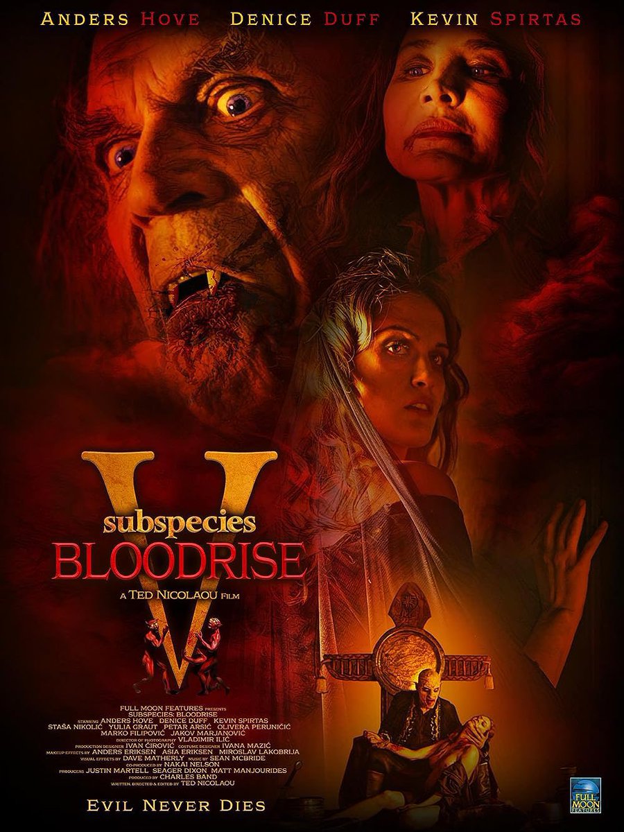 JohnnyLarocque's tweet image. CHALLENGE: there has NEVER been a better 5th film sequel than SUBSPECIES V. It’s everything I love about the original. Bravo! Also I think @DeniceDuff  sleeps in Tupperware. A vision of eternal beauty! Congrats @TedNicolaou #tednicolaou #subspecies #fullmoon #fullmoonfeatures