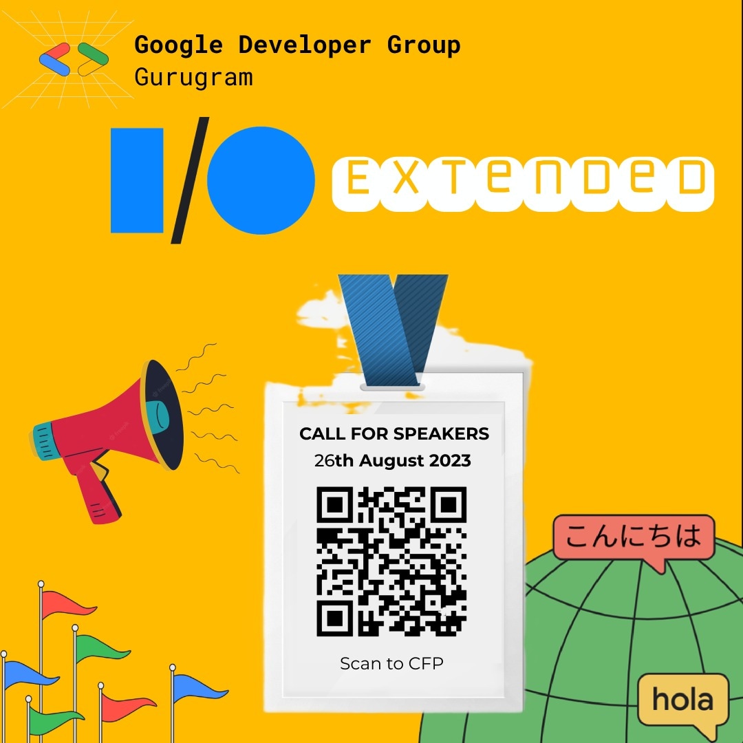 GdgGurugram's tweet photo. Calling all tech enthusiasts and experts! If you're passionate about sharing your knowledge, we invite you to be a speaker at our Google IO Extend event. Our speaker form is now available. Join us in making a significant impact and shaping the future of technology! https://t.co/UhY5hoU0Cn