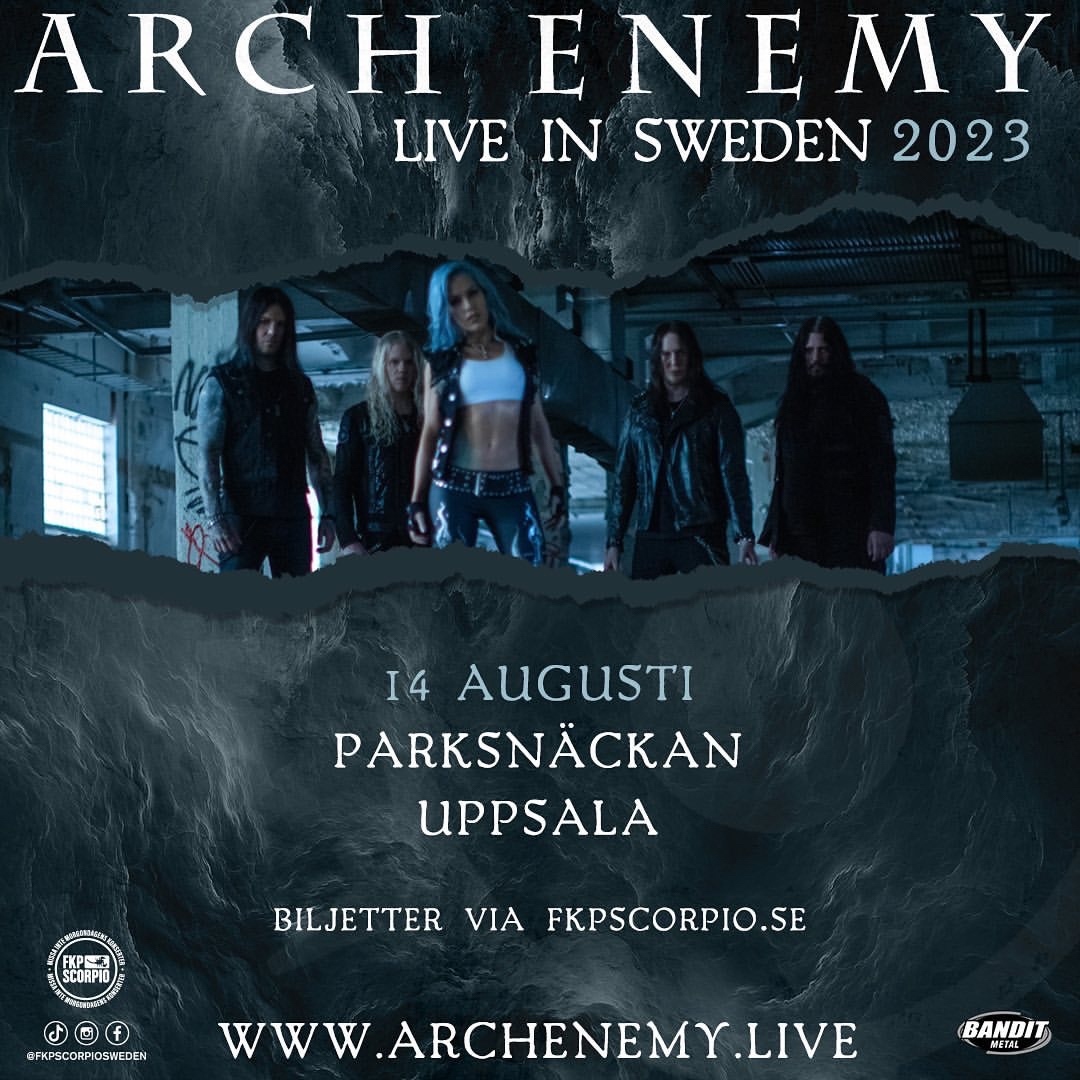Sold out show at @parksnackanuppsala tonight! Let's do this! 🤘🏻 🎫 archenemy.live 14.08 🇸🇪 Uppsala 16.08 🇸🇪 Malmö 17.08 🇸🇪 Huskvarna 19.08 🇩🇪 Elbriot #LIVE #ARCHENEMY #DECEIVERS #TOUR #EUROPE #FESTIVALS #BAEST #SOILWORK