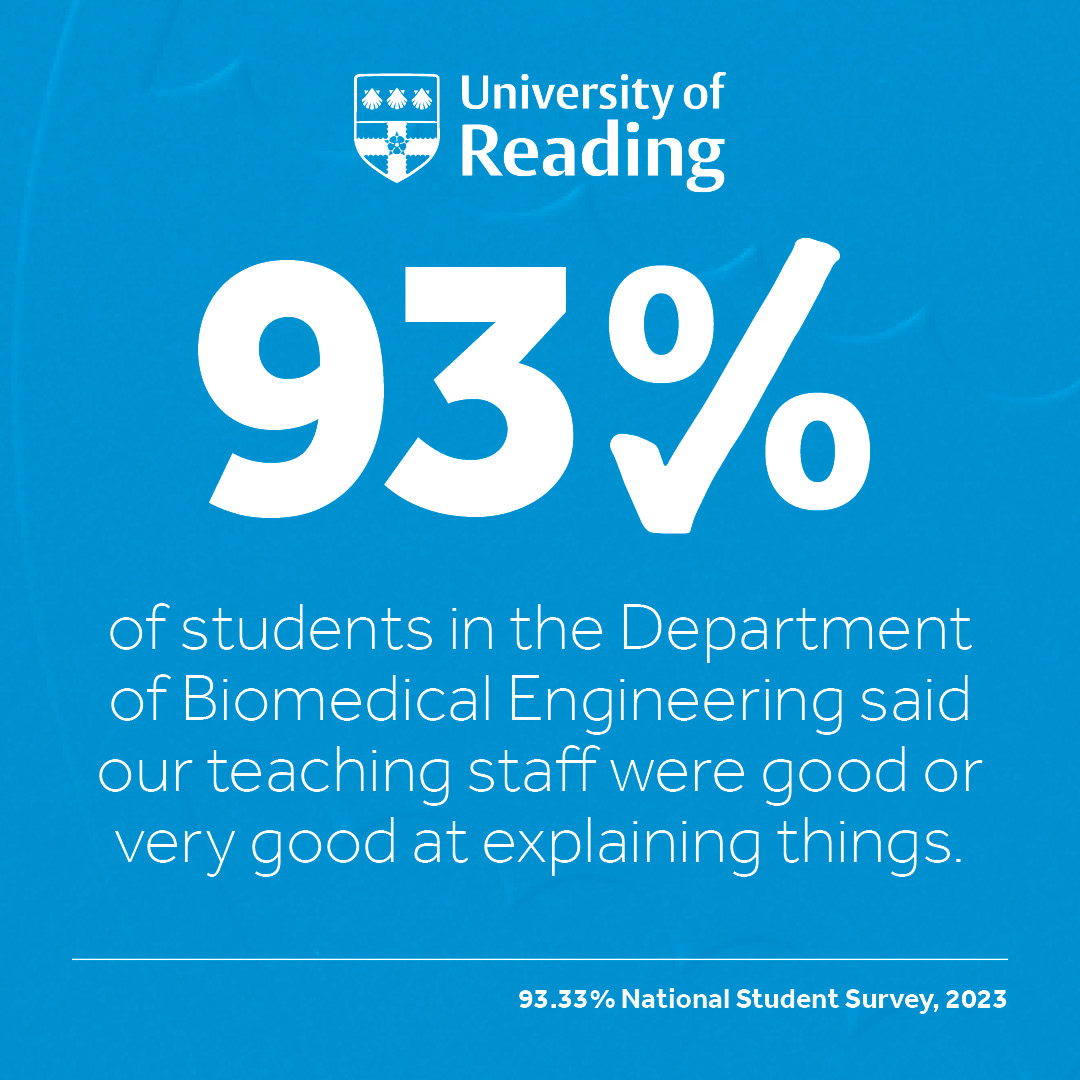 UoR BioSci (@readingbiosci) on Twitter photo #NSS2023 100% of students studying BSc Zoology and BSc Ecology and Wildlife Conservation said our teaching staff were good or very good at explaining things
98% for students in the School of Biological Sciences overall & 93% for the Biomedical Engineering Department <a href="/nss_ipsos/">National Student Survey</a> #NSS2023 100% of students studying BSc Zoology and BSc Ecology and Wildlife Conservation said our teaching staff were good or very good at explaining things
98% for students in the School of Biological Sciences overall & 93% for the Biomedical Engineering Department <a href="/nss_ipsos/">National Student Survey</a>