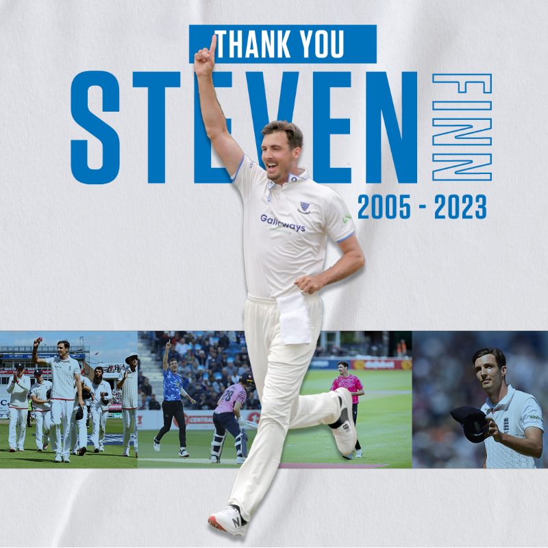 SussexCCC's tweet photo. Congratulations on a fantastic career, @finnysteve! 🌟