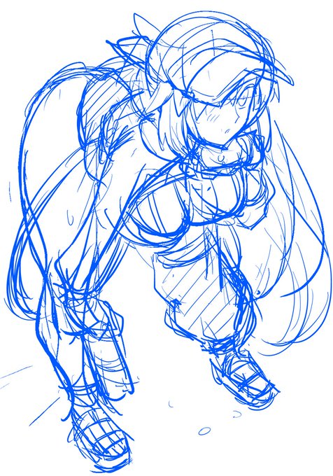 アルキャスのラフを描き直してる 