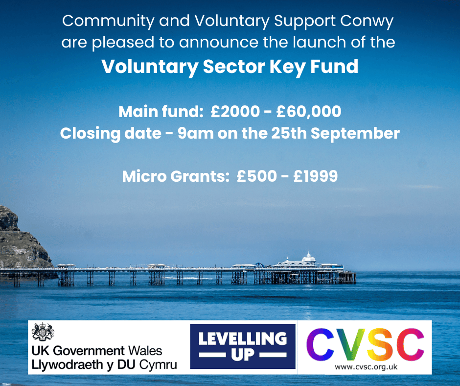 conwyvol's tweet photo. UK Shared Prosperity Fund - Voluntary Sector Key Fund administered by Community and Voluntary Support Conwy (CVSC): An £800,000 fund for third sector groups in Conwy, funded by the UK Shared Prosperity Fund.  👇📷 Grants of £500 - £60,000 available https://t.co/Zk4U9aFn7Z https://t.co/8ZZ4O8i6fe