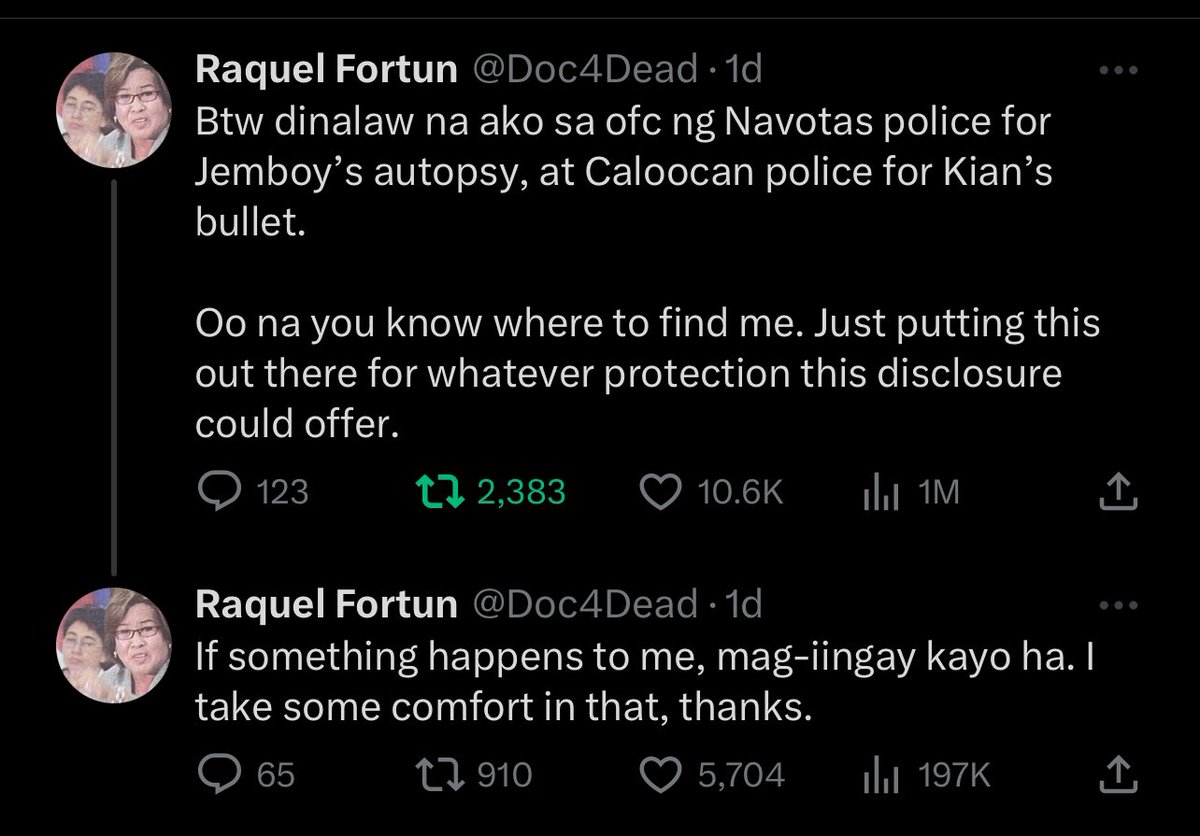 GerryCacanindin's tweet photo. Dr. Raquel Fortun @Doc4Dead is the foremost forensic scientist our country has. They say dead men tell no tales but forensic science do allow the dead to tell their story. This is why the police want to silence her through intimidation. Sila na yung palpak sila pa yung nananakot. https://t.co/BJt1FuneuS