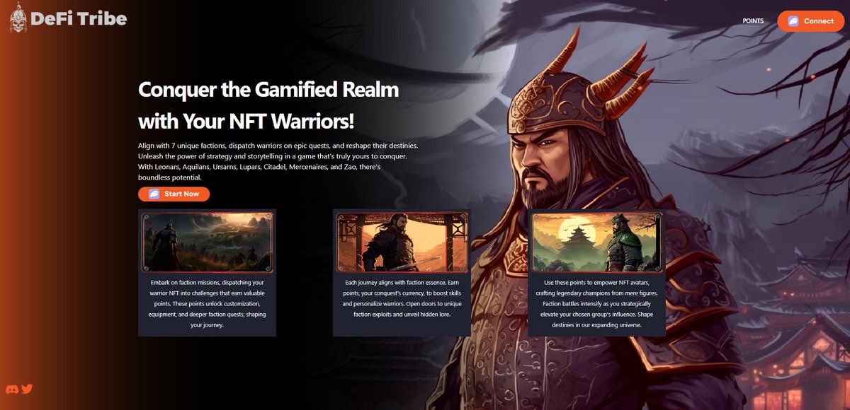 DeFiTribeNFT's tweet image. The DeFi Tribe Gamified Platform is now LIVE! - play.defitribe.io

Start sending your warriors on missions to explore the DeFi Tribe world. Progress to unlock the world map, revealing more exciting possibilities in faction lands such as Leonars, Ursarns, Lupars, Aquilans,…
