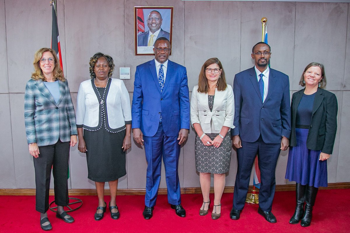 EliudOwalo's tweet photo. I've held a consultative meeting with H. E. Amb. Henriette Geiger, the EU Amb. to Kenya, and the Union’s 1st Counsellor, Irene Giribaldi.
We focused on EU support for Kenya’s digital agenda.  Currently, the EU’s budgetary support for the Kenya Digital Masterplan is about €450m. https://t.co/SlWaK4rk6L