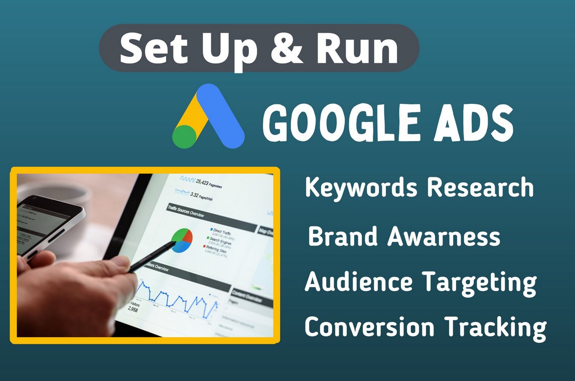 I can setup the most powerful Google Ads Campaigns to Generate Sales for your products or High-Quality Warm Leads &amp; Traffic.
You will message me &amp; Order Now.
#DigitalMarketing #adwords #PPC #marketing